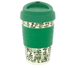 Above: Housewares stockists, including Waitrose are noticing the consumer backlash against ‘single-use’. Waitrose’ Green Leaves Coffee Cup is pictured.