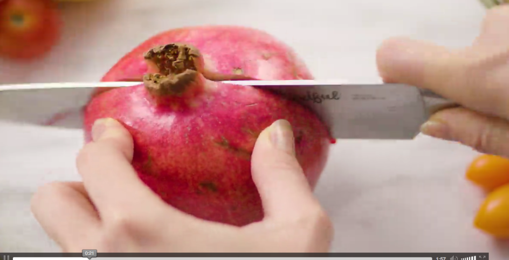 Above: Scene from one of the videos showing a Macy’s Goodful knife in action.