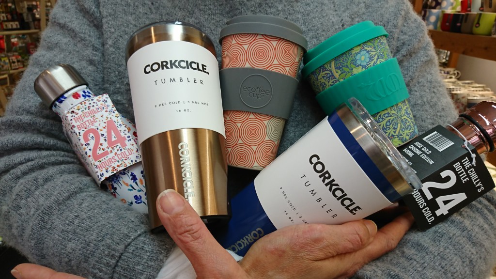 Above: Social gifting can include asking wedding guests to commit to using reusable coffee cups.