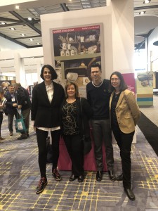 Above: Tom and Alison from Potters at the gia display area at the IH+HS along with Anne Kong (left), visual merchandising expert gia juror and Progressive Housewares and HousewaresNews’ Jo Howard (right).