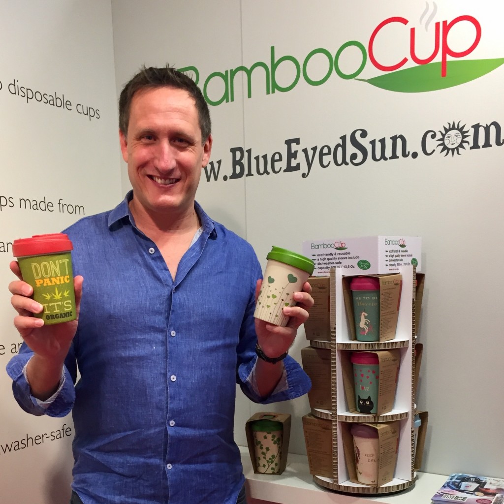 Above: Jeremy Corner is curating the eco trial. He is pictured with BambooCups.