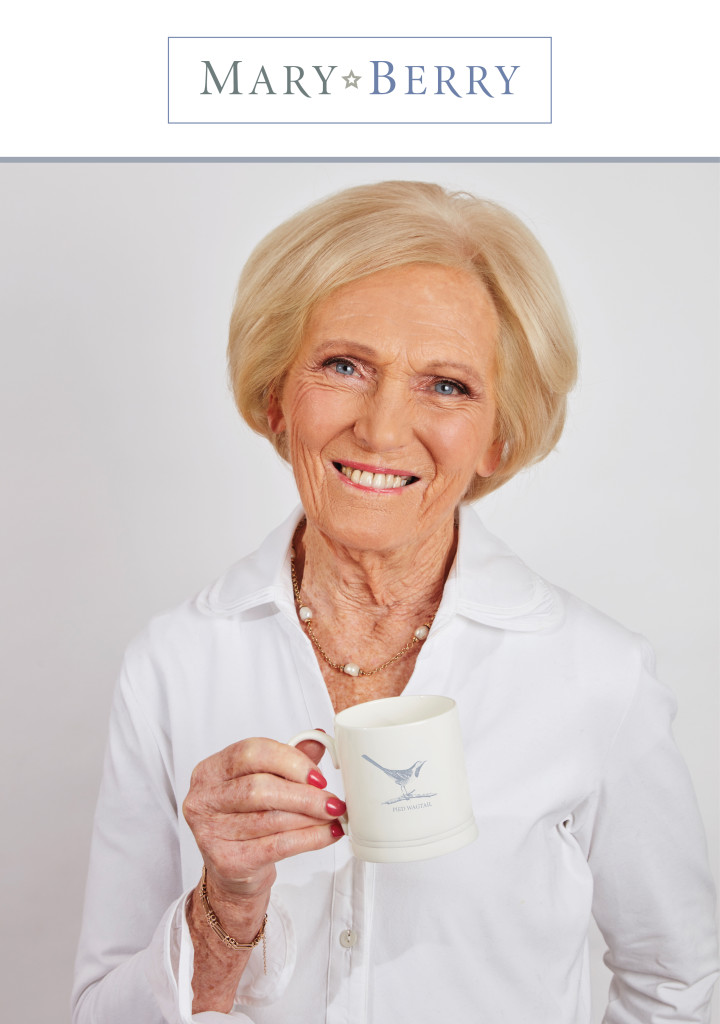 Above: Mary Berry with one of her mugs from The English Garden Range.