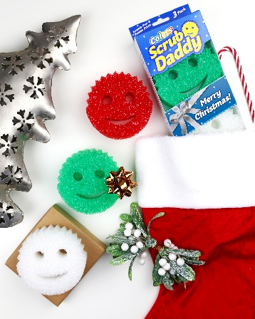 Above: The latest versions of the Scrub Daddy phenomenon include gift packed Christmas colours.