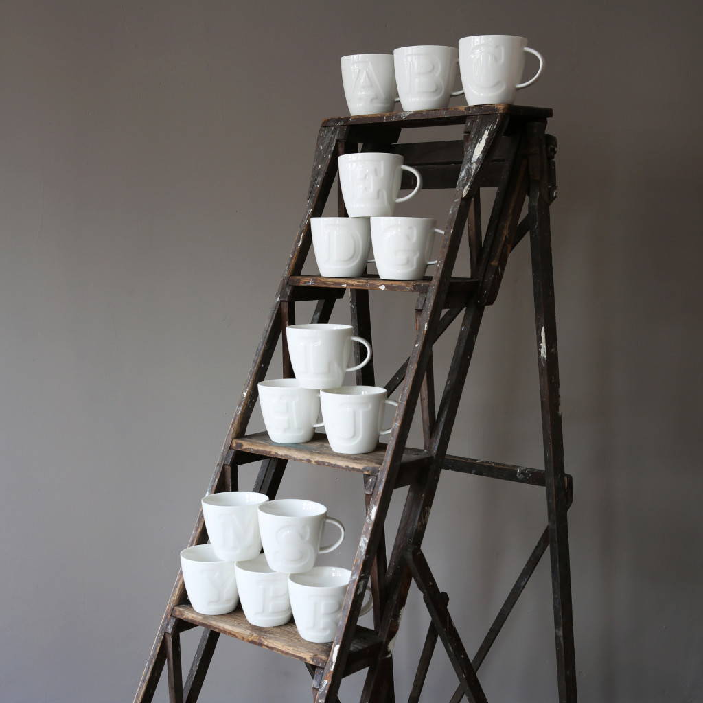 Above:  MAKE’s alphabet mugs.