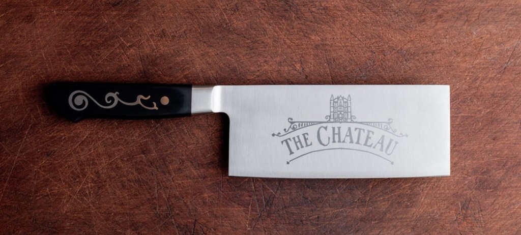 Above: One of the new branded knives, sold via The Chateau’s website.