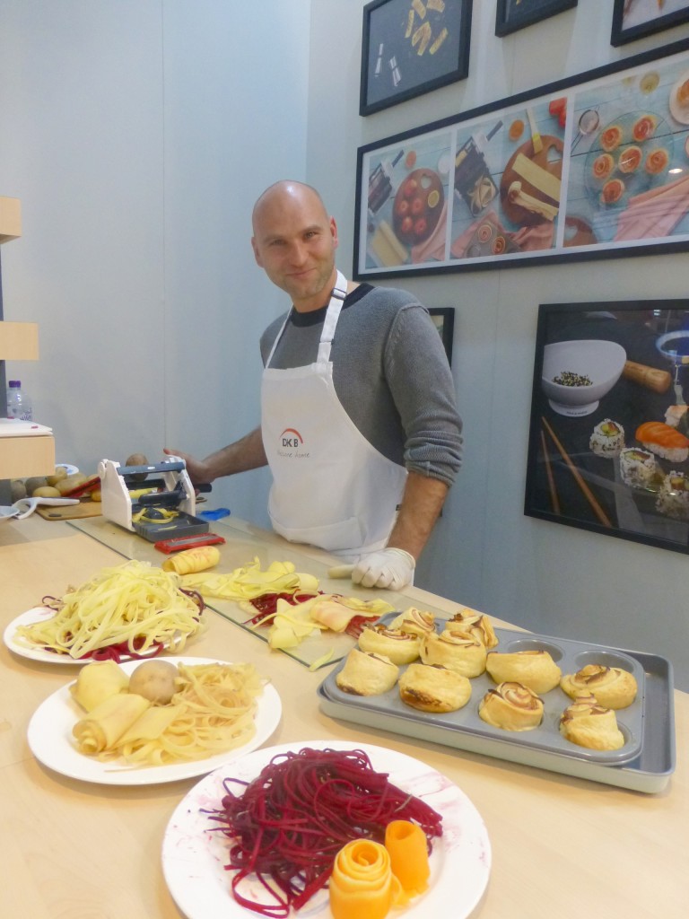 Above: Zyliss’ new SpiraSlicer was demonstrated at Ambiente, with plant-packed recipes including Apple Puffs and Butternut Squash (pasta-free) Lasagne.
