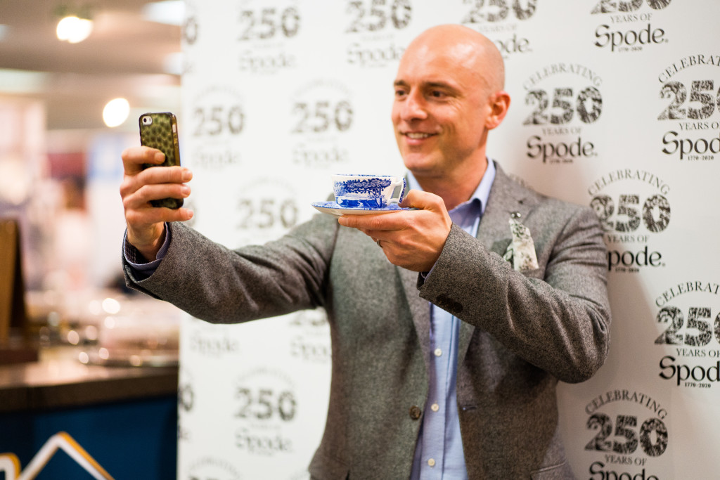 Above: Guests at Spode’s 250th anniversary tea party were invited to take selfies as part of the brand’s celebrations.