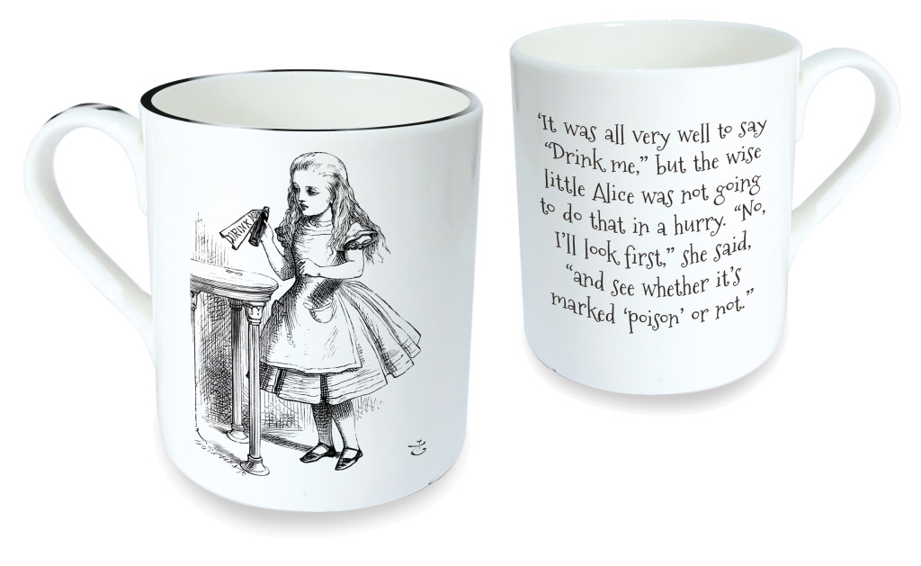 Above: ‘Drink me’ mug from the new Alice in Wonderland collection by Bespoke 77.