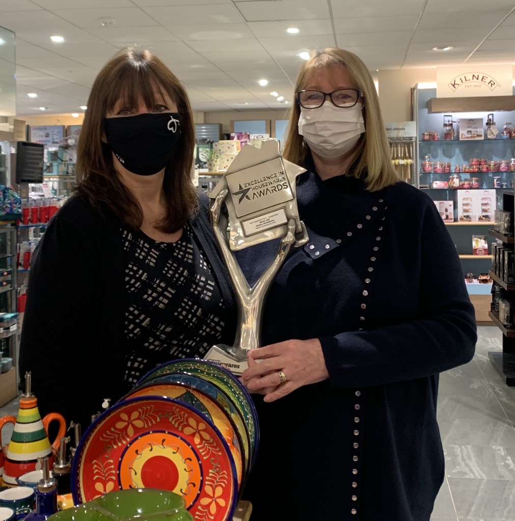 Above: Sharon Wake and Geraldine Burke, cooksop buyers at Barkers, Northallerton took a break from stock taking to pose with The Best Department Store (Independent) trophy.