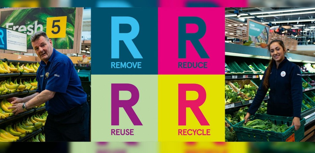 Above: Tesco’s ‘four R’s’ for packaging.