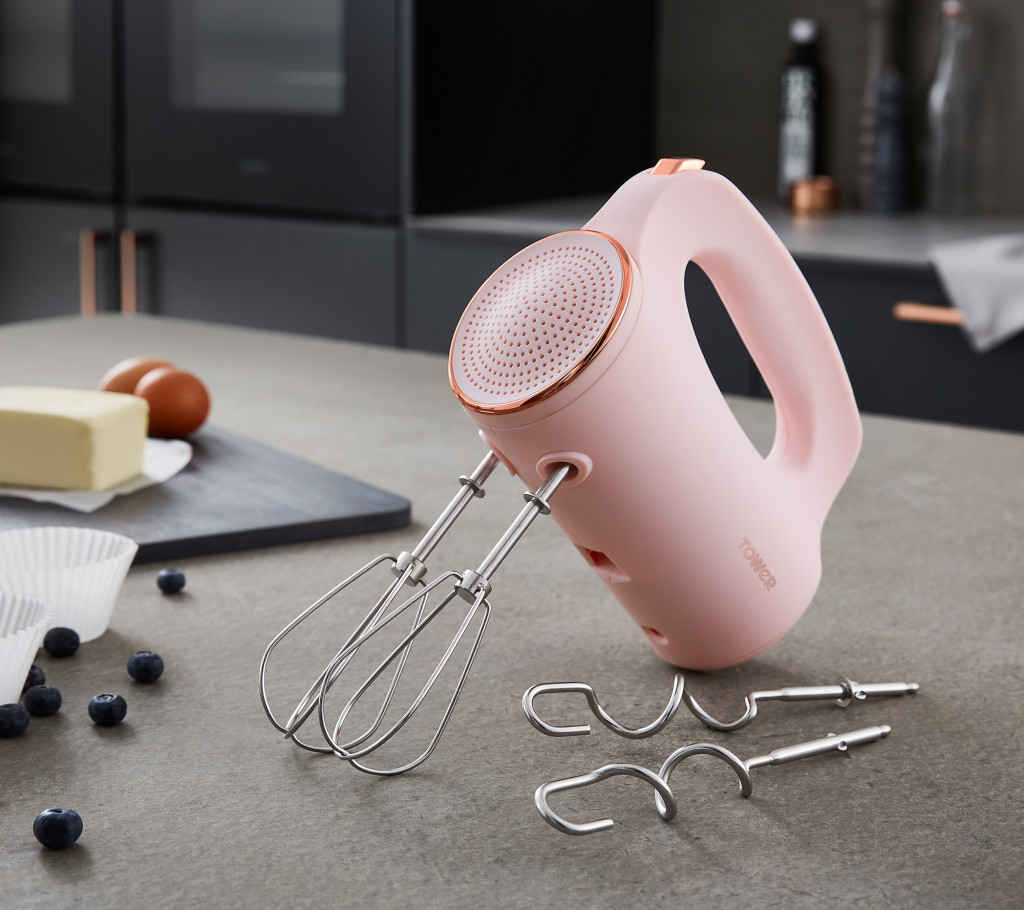 Above: The Tower Cavaletto Hand Mixer Pink and Rose Gold is among recent launches from RKW.
