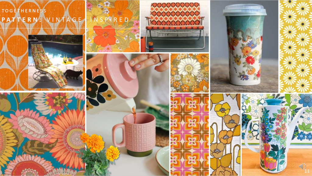 Above: Togetherness – including sunny colours and vintage inspiration - is one of the key trends that will be on show in the Trend Hub, curated by Scarlet Opus at Exclusively.
