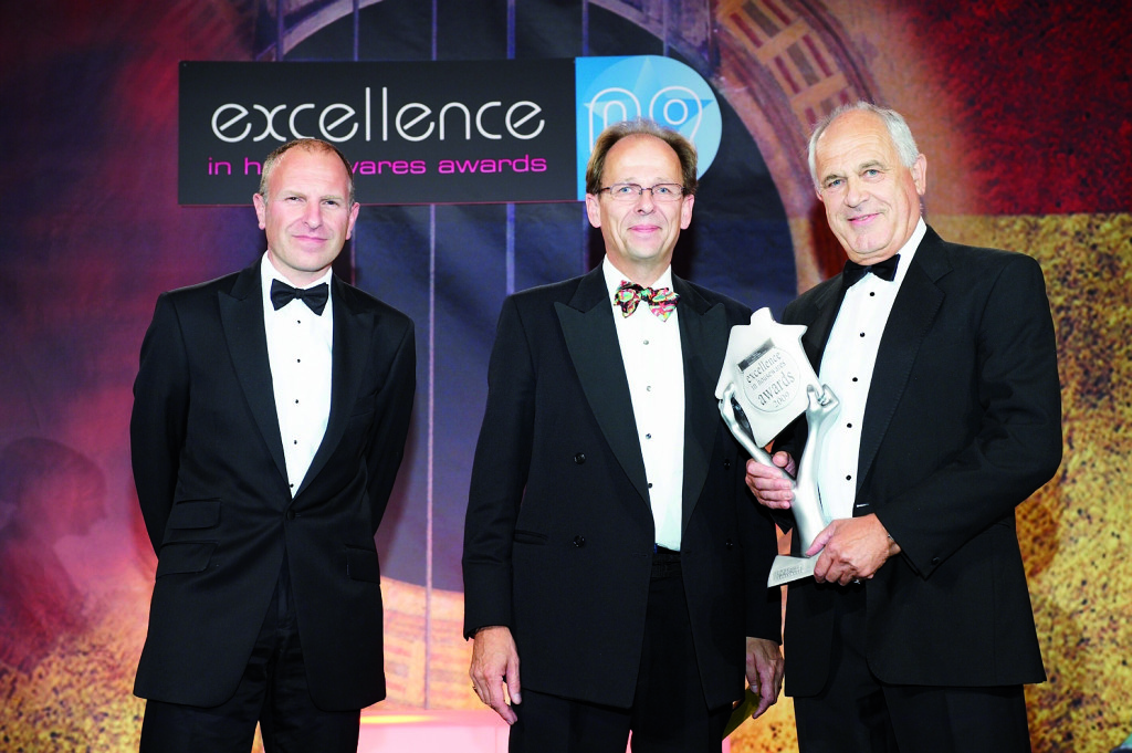 Above: David Phillips (pictured right) was presented with The Honorary Achievement Award at The Excellence in Housewares Awards 2009 by Richard Plant, director of KitchenCraft.