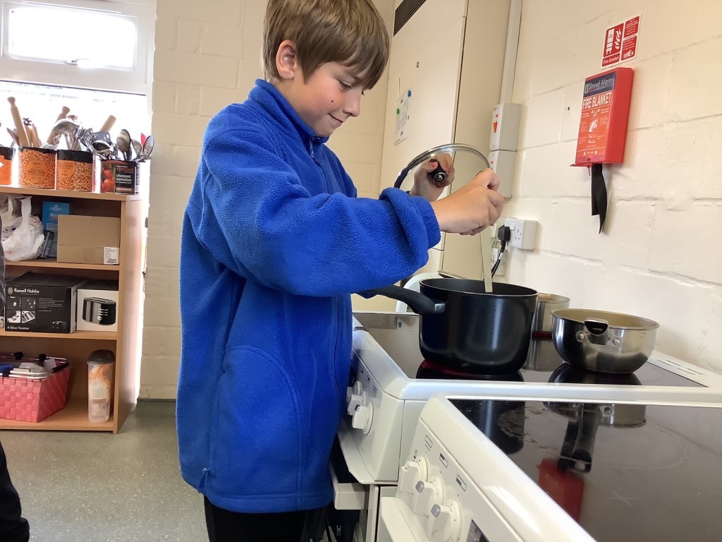 Above: Pupils at Forest View Primary School are benefiting from cookery equipment.