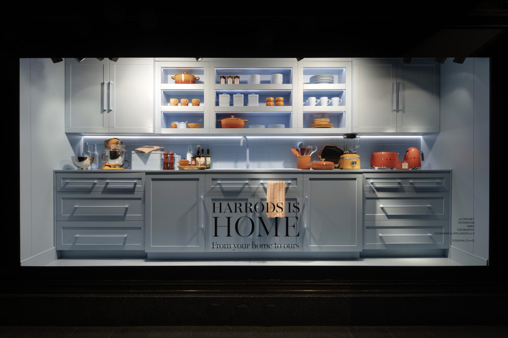 Above: One of the kitchen themed windows by Harrods.