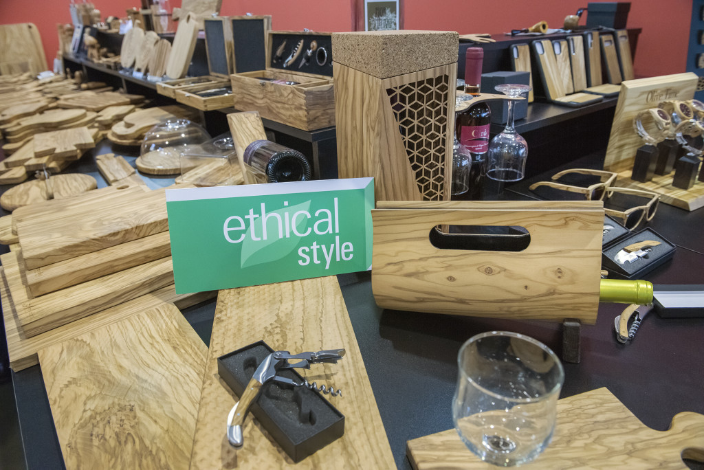 Above: Ethical Style sign on an exhibitor’s stand at Ambiente.