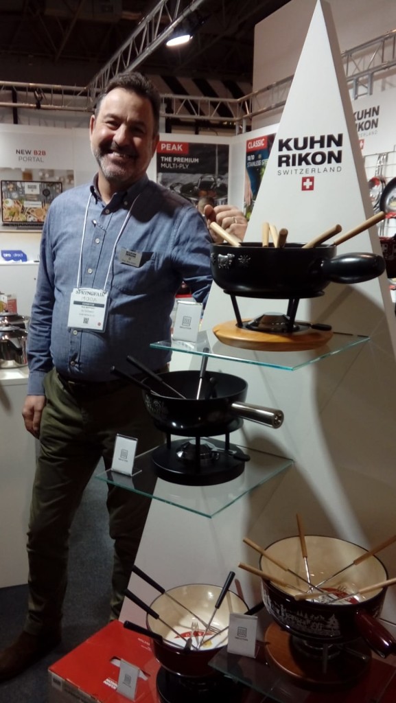 Above: Paul Marchant, key account manager for Kuhn Rikon with the Swiss Fondue collection.