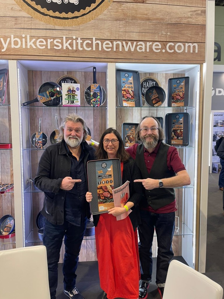 Above: The Hairy Bikers Si King and Dave Myers with HousewaresNews.net’s Jo Howard.