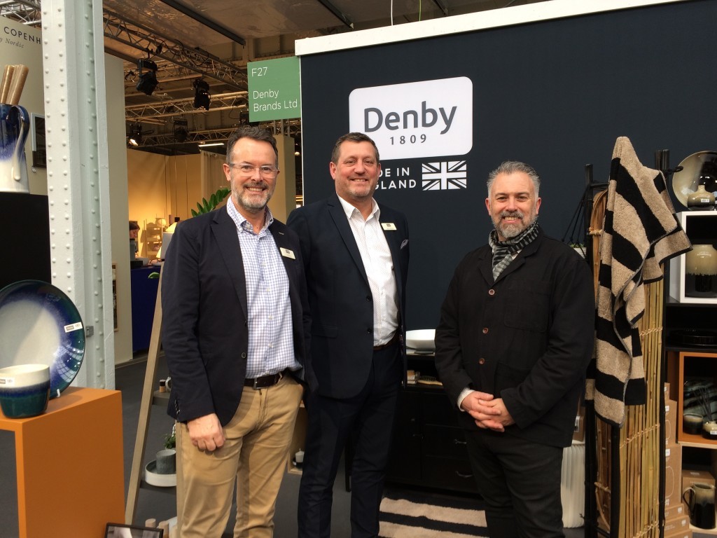 Above: Denby’s key accounts manager Tim Mason; head of sales Jason Maughan and design director Richard Eaton.