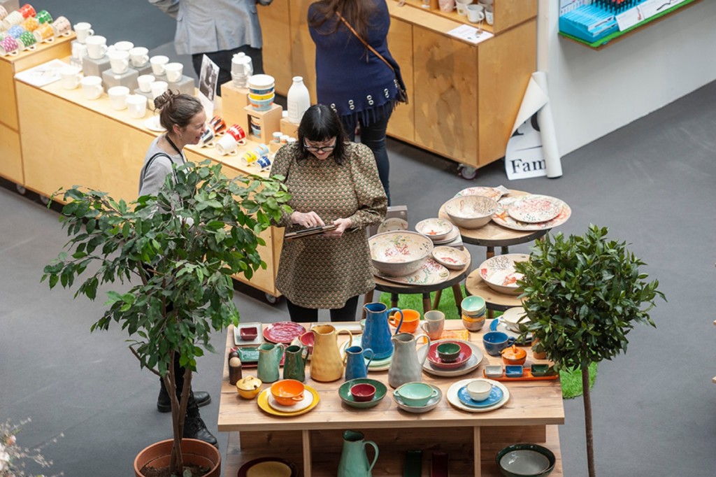 Above: Visitors admire tableware at Top Drawer.