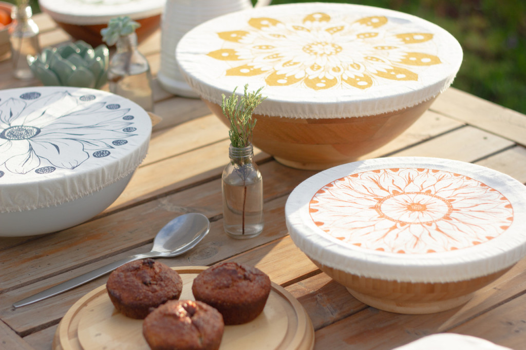 Above: For stylish sustainable living: the award-winning Halo Cotton Dish Covers from Clayspoon.