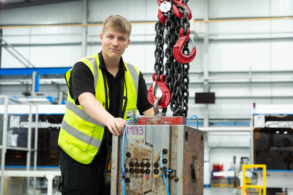 Above: Harrison is a great example of What More’s apprentice scheme, which equips a new generation in manufacturing skills and supports What More’s continued growth.