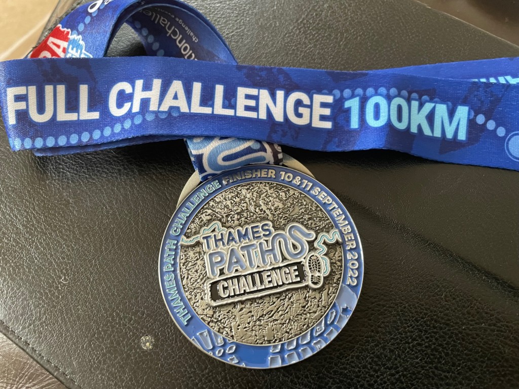 Above: Bryan’s medal for completing the challenge.