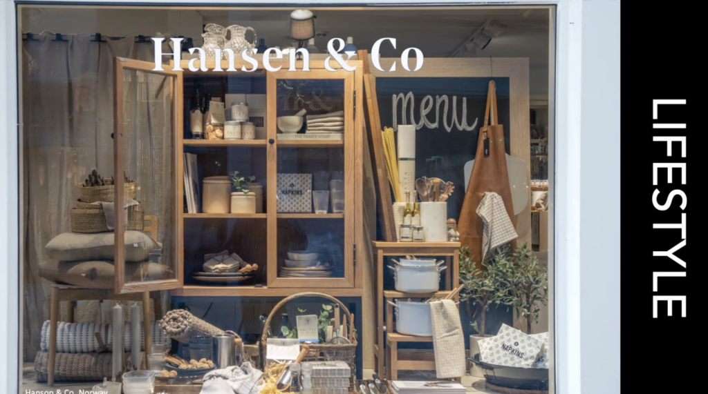Above: Lifestyle display window by Hansen & Co in Norway - part of Anne's presentation.