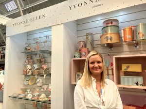 Designer Yvonne Ellen on the Captivate stand at Exclusively.